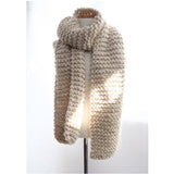 Handmade Chunky Knitted Scarf - Beige