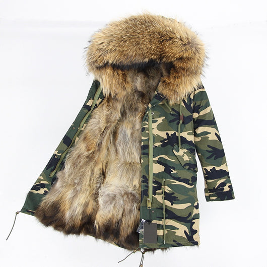 Natural Fur Camo Parka