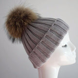 Original Grey Natural Fur Pomkin Hat