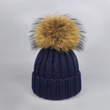 Original Navy Natural Fur Pomkin Hat