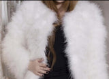 Ostrich Feather Jacket - White