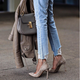 LIZZY Taupe Suede Leather Pumps
