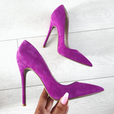 LIZZY Purple Suede Leather Pumps