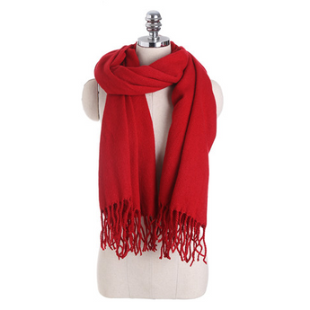 Red Cashmere Blend Scarf 200x70 cm