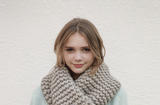 Handmade Chunky Knitted Scarf - Grey