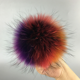 Multicolor Rainbow Fur Pom Pom