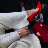 LIZZY Red Suede Leather Pumps