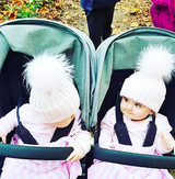 Kids All White Pomkin Hat & Scarf Set