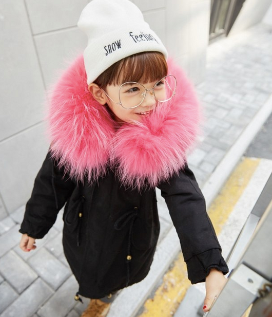 Black coat with pink fur clearance