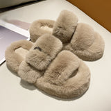 Fluffy Home Faux Fur Slides Slippers
