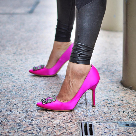 Hot Pink Jewel Pumps Heels Shoes