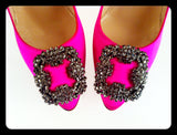 EVY Hot Pink Satin Pumps
