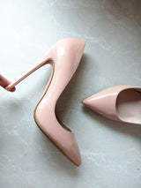 LIZZY Nude Patent Leather Pumps