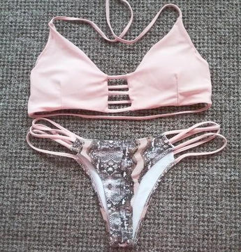 BEACH PYTHON PRINT Nude Two Piece Bikini