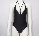 KATELYN Deep V One Piece Black Bikini