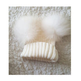 White Double Pomkin Fur Hat