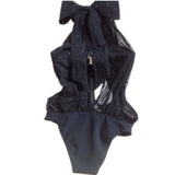 Ariana Tie Neck One Piece Black Swimsuit Bodysuit Bikini