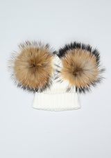 White Pomkin Hat & Scarf Set