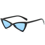 Cat Eye Retro Vintage Sunglasses Black Frame Blue Women