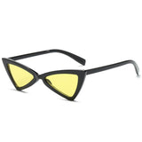 Cat Eye Retro Vintage Sunglasses Black Frame Yellow Women