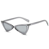 Cat Eye Retro Vintage Sunglasses Gray Frame Silver Women