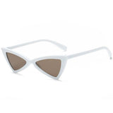 Cat Eye Retro Vintage Sunglasses White Frame Brown Women