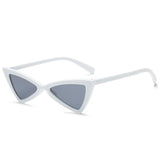 Cat Eye Retro Vintage Sunglasses White Frame Grey Women