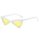 Cat Eye Retro Vintage Sunglasses White Frame Yellow Women