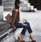 LIZZY Tan Suede Leather Pumps