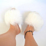 Fur Slides Slippers - White