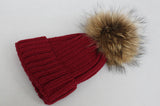 Original Burgundy Natural Fur Pomkin Hat