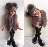 Mini Dark Grey Double Pomkin Hat