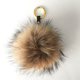 Natural Fur Pom Keychain