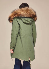 Natural Fox Fur Green Parka