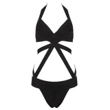 Janet Bandage Bodysuit Bikini Black / Xs