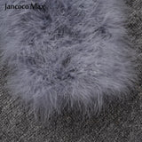 Ostrich Feather Jacket - Light Grey