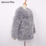 Ostrich Feather Jacket - Light Grey