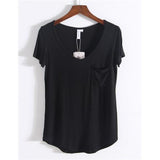 Premium Soft Basic Pocket T Shirt - 4 Colors Black / S Women