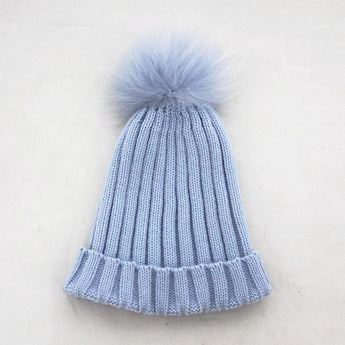 Baby Blue Fur Pomkin Hat
