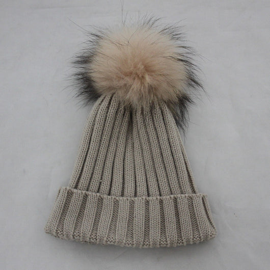 Beige Fur Pomkin Hat