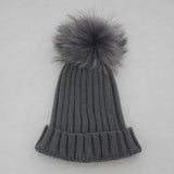 Dark Grey Fur Pomkin Hat