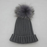 Dark Grey Fur Pomkin Hat