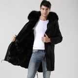 Men's Black Fur Convertible Parka