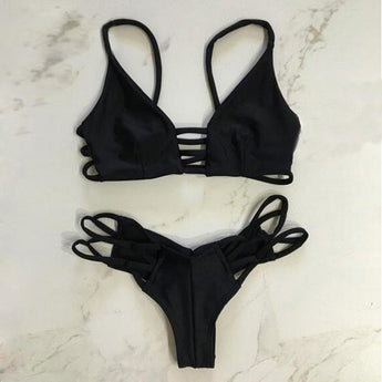MIDNIGHT Black Bandage Two Piece Bikini