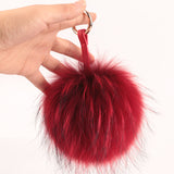 Red Fur Pom Keychain