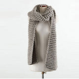Handmade Chunky Knitted Scarf - Grey