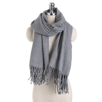 Medium Grey Cashmere Blend Scarf 200x70 cm