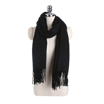 Black Cashmere Blend Scarf 200x70 cm
