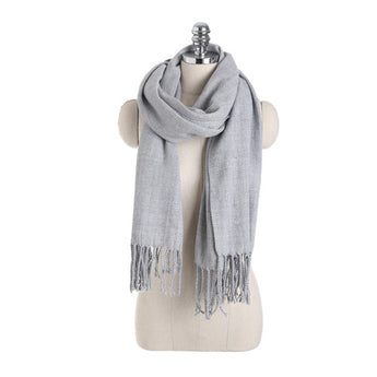 Light Grey Cashmere Blend Scarf 200x70 cm