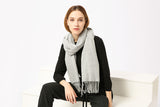 Light Grey Cashmere Blend Scarf 200x70 cm